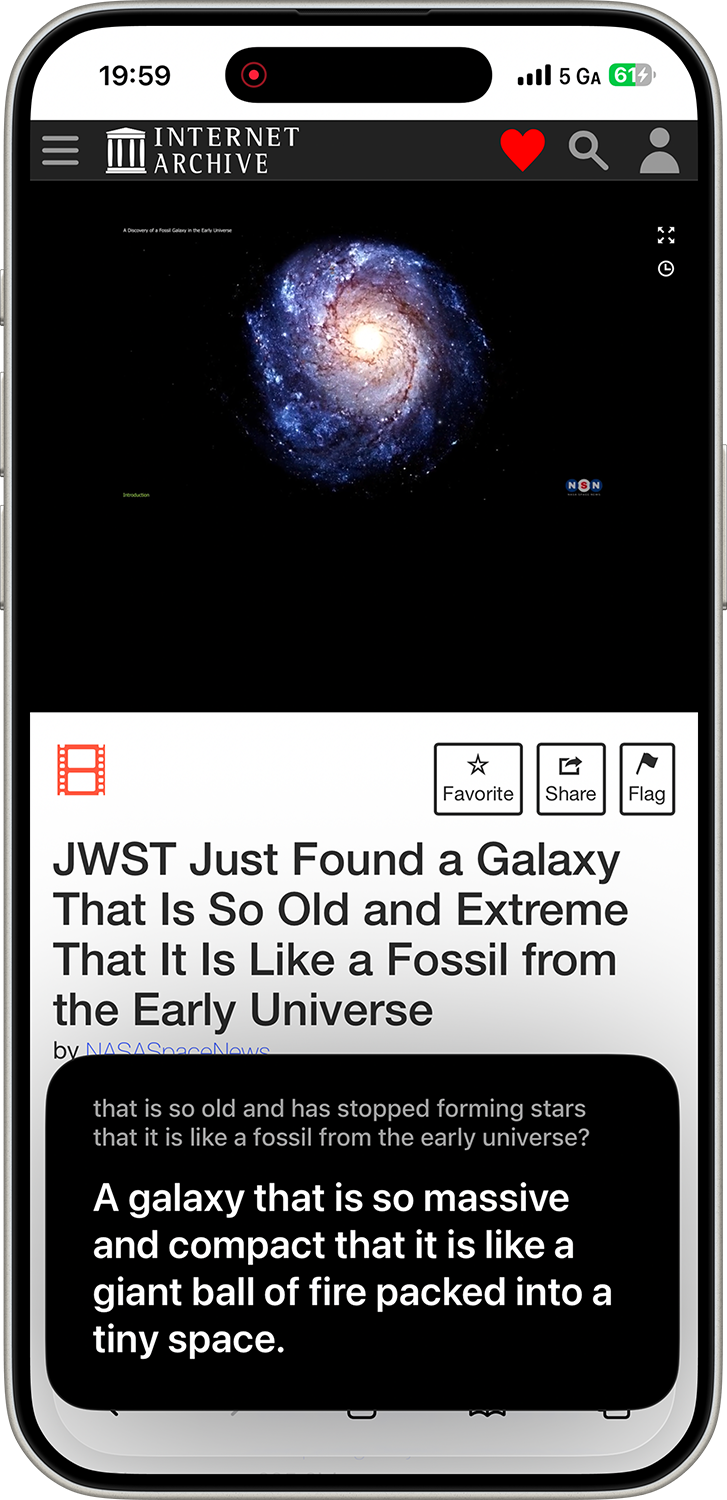 Capti showing live captions while audio is playing on screen