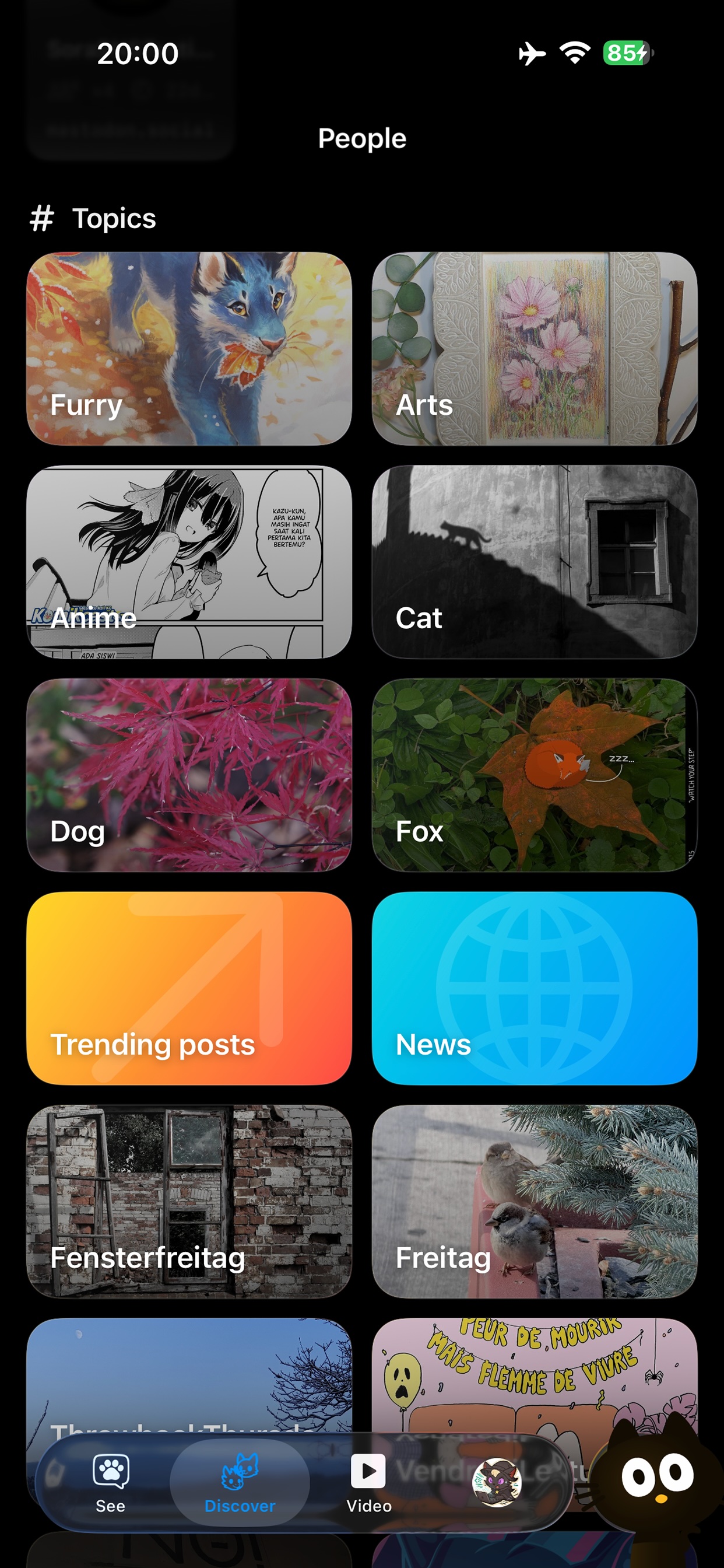 My Fursona discovery screen on iPhone