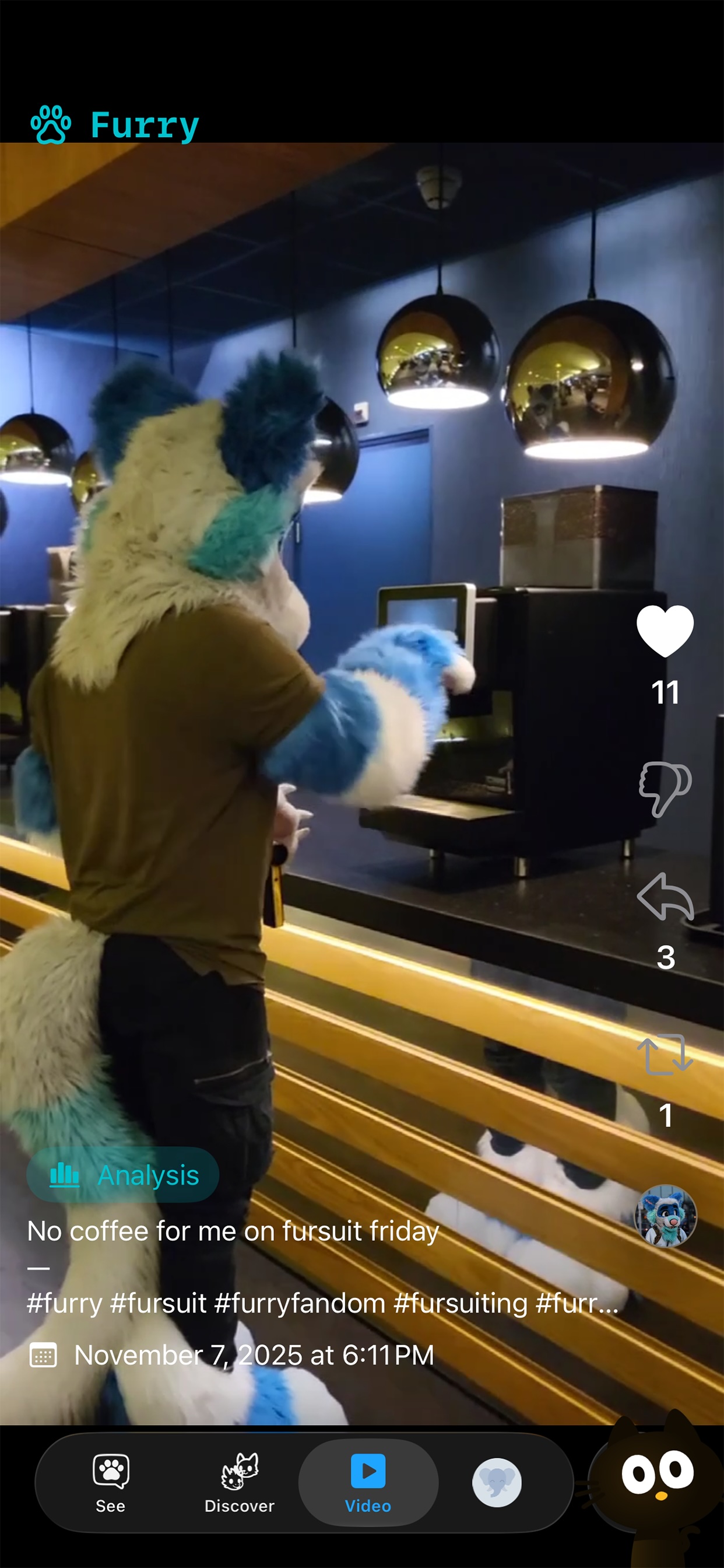 My Fursona video reel on iPhone