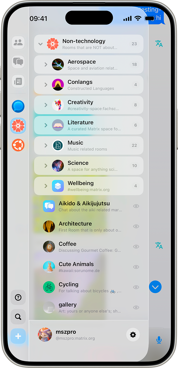 Neo spaces screen